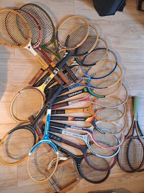 Houten tennisrackets, Sport en Fitness, Tennis, Zo goed als nieuw, Racket, Overige merken, Ophalen of Verzenden