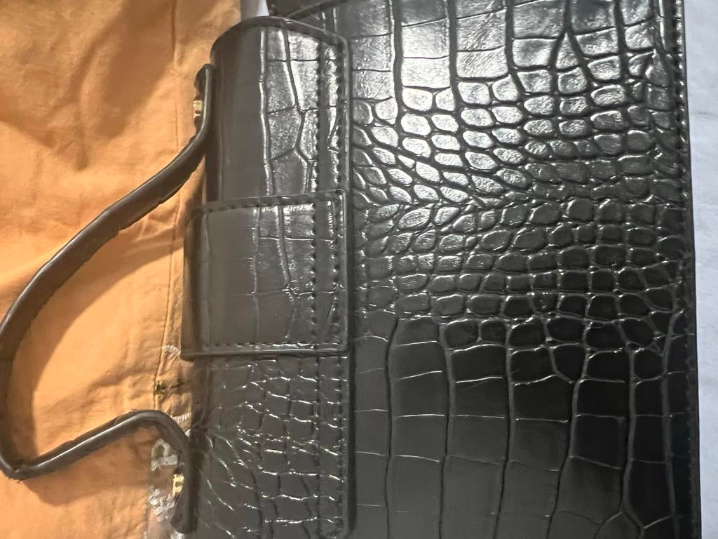 Nieuwe zwarte handtas met crocoprint, Ophalen of Verzenden, Nieuw, Zwart, Handtas