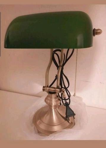 Klassieke Engelse Bankierslamp Mat Messing Nieuw  beschikbaar voor biedingen