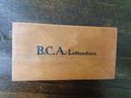 Brocante houten letterdoos B.C.A., Ophalen of Verzenden