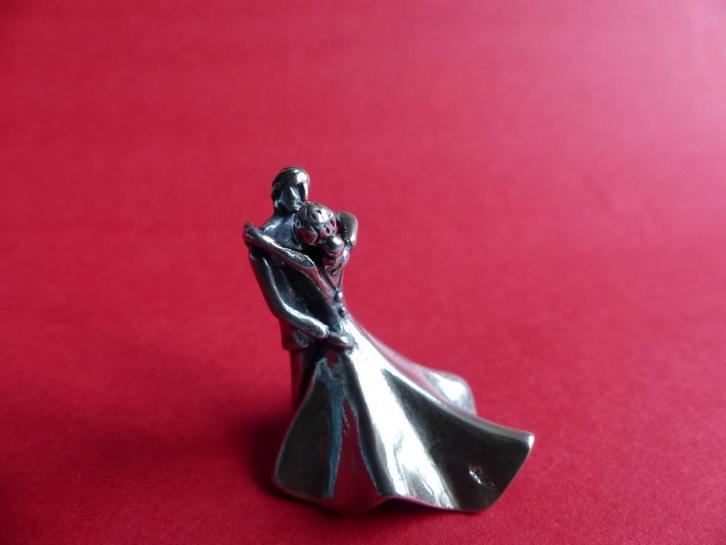 Mooie Zilveren Miniatuur - Dansende Man en Vrouw en Gramme, Antiek en Kunst, Antiek | Goud en Zilver, Zilver, Verzenden