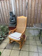 Houten Schommelstoel met Rotan Rugleuning, Ophalen, Gebruikt, 75 tot 100 cm, 50 tot 75 cm