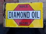 Emaille Diamond Oil bord. 1931 Dubbelzijdig 60 x 40 cm., Verzamelen, Merken en Reclamevoorwerpen, Ophalen of Verzenden, Gebruikt