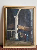 Kerkinterieur, Jan Kelderman (1914-1990), Antiek en Kunst, Kunst | Schilderijen | Klassiek, Ophalen of Verzenden