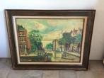 Olieverf schilderij Amsterdam, Antiek en Kunst, Kunst | Schilderijen | Klassiek, Ophalen of Verzenden