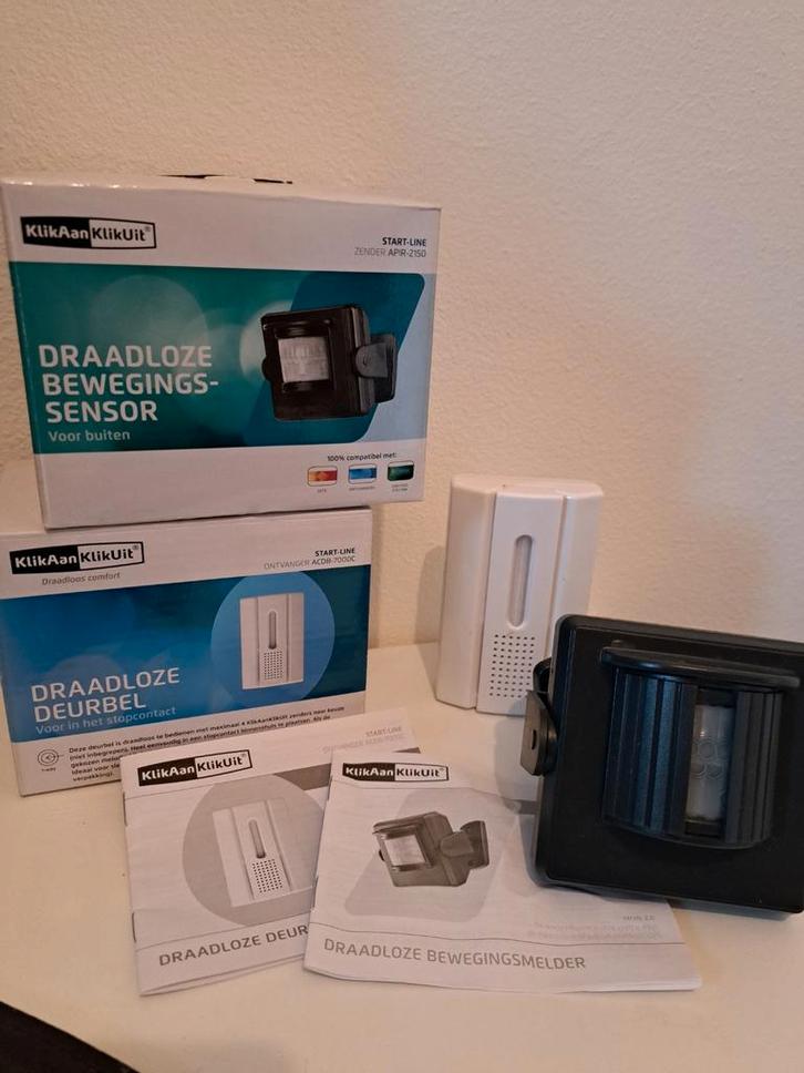 KlikAanKlikUit Draadloze Bewegingsmelder & Deurbel, Doe-het-zelf en Verbouw, Alarmsystemen, Zo goed als nieuw, Detector, Sensor of Melder