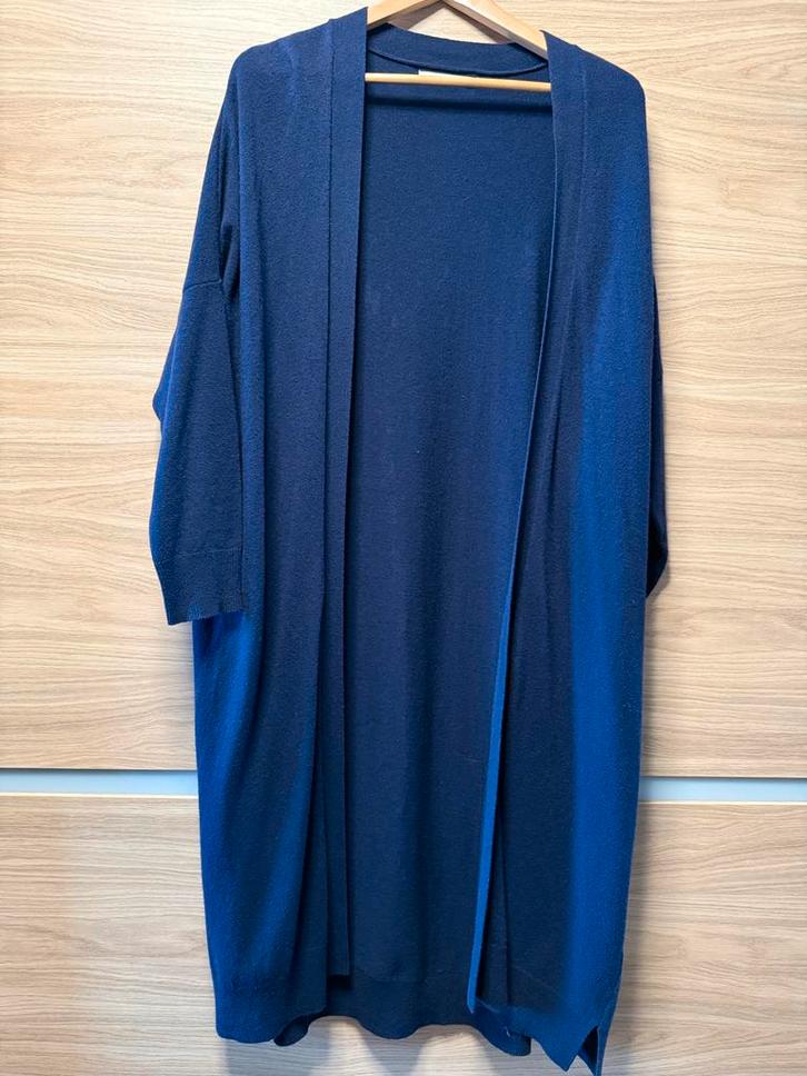 Sibin Linnebjerg Lang Vest Blauw Maat M, Kleding | Dames, Truien en Vesten, Zo goed als nieuw, Maat 38/40 (M), Blauw, Ophalen of Verzenden