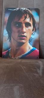 Johan Cruyff  barcelona blikken bord 20x30 cm, Ophalen of Verzenden, Zo goed als nieuw, Ajax, Poster, Plaatje of Sticker