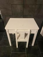 IKEA SUNDVIK Bureau, wit + IKEA KRITTER Kinderstoel, wit, Kinderen en Baby's, Kinderkamer | Tafels en Stoelen, Ophalen of Verzenden