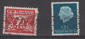 2 zegels met perfin N.B.V. beschikbaar voor biedingen