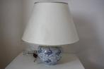 Ronde tafellamp/ vaaslamp met decoratie vissen en ronde kap, Ophalen of Verzenden, 50 tot 75 cm