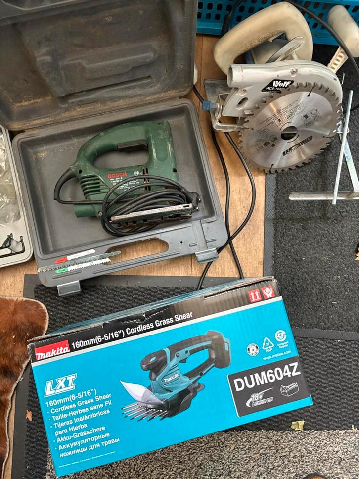 Cirkelzaag, Decoupeerzaag & Makita Buxusschaar, Doe-het-zelf en Verbouw, Gereedschap | Overige machines, Gebruikt, Ophalen of Verzenden