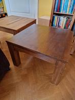 Massief donker eiken salontafel, bijzettafel  60x60x38, Huis en Inrichting, 50 tot 100 cm, Minder dan 50 cm, Ophalen of Verzenden