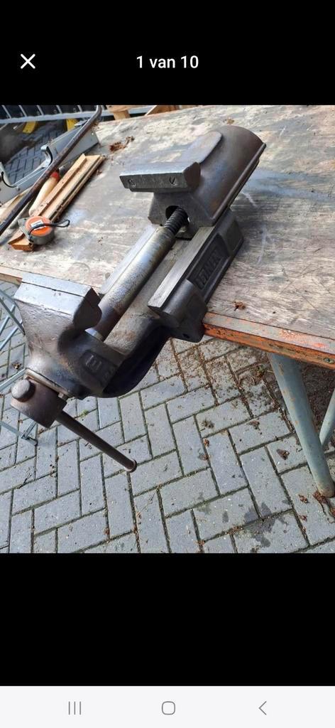 zware 120mm leinen bankschroef met wisselbare bekken!!!, Doe-het-zelf en Verbouw, Gereedschap | Handgereedschap, Zo goed als nieuw