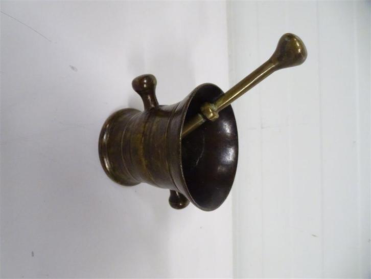 A6390. Antieke Vijzel van Messing/Koper, Antiek en Kunst, Antiek | Koper en Brons, Ophalen of Verzenden