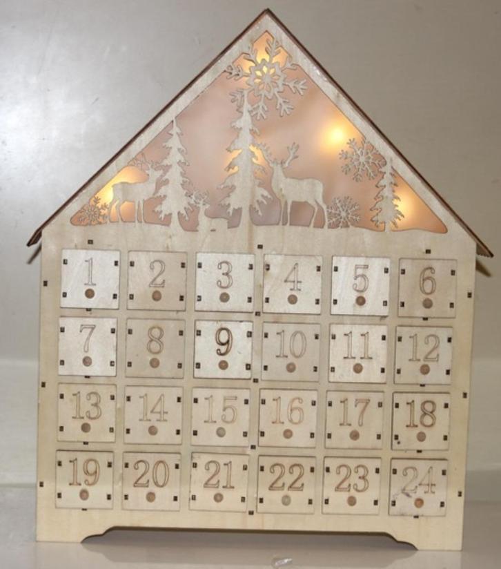 Adventskalenderhuis met licht - 117267, Diversen, Kerst, Nieuw, Ophalen of Verzenden