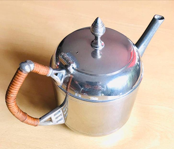 Vintage Industrieel Art Deco Theepot van Daalderop RIO Tiel, Antiek en Kunst, Antiek | Tin, Ophalen of Verzenden