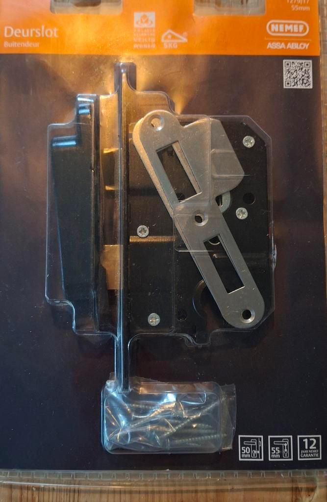 5 x NIEUW Nemef 1200 Veiligheidsslot Buitendeur 55mm NP= €40, Doe-het-zelf en Verbouw, Hang- en Sluitwerk, Nieuw, Slot, Rvs, Ophalen