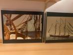 Twee ingelijste zeilschip foto's, Antiek en Kunst, Ophalen of Verzenden