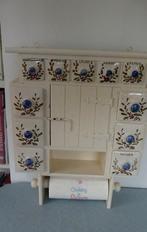 vintage houten kruidenrek en keramische schuiflade’s, Antiek en Kunst, Ophalen of Verzenden