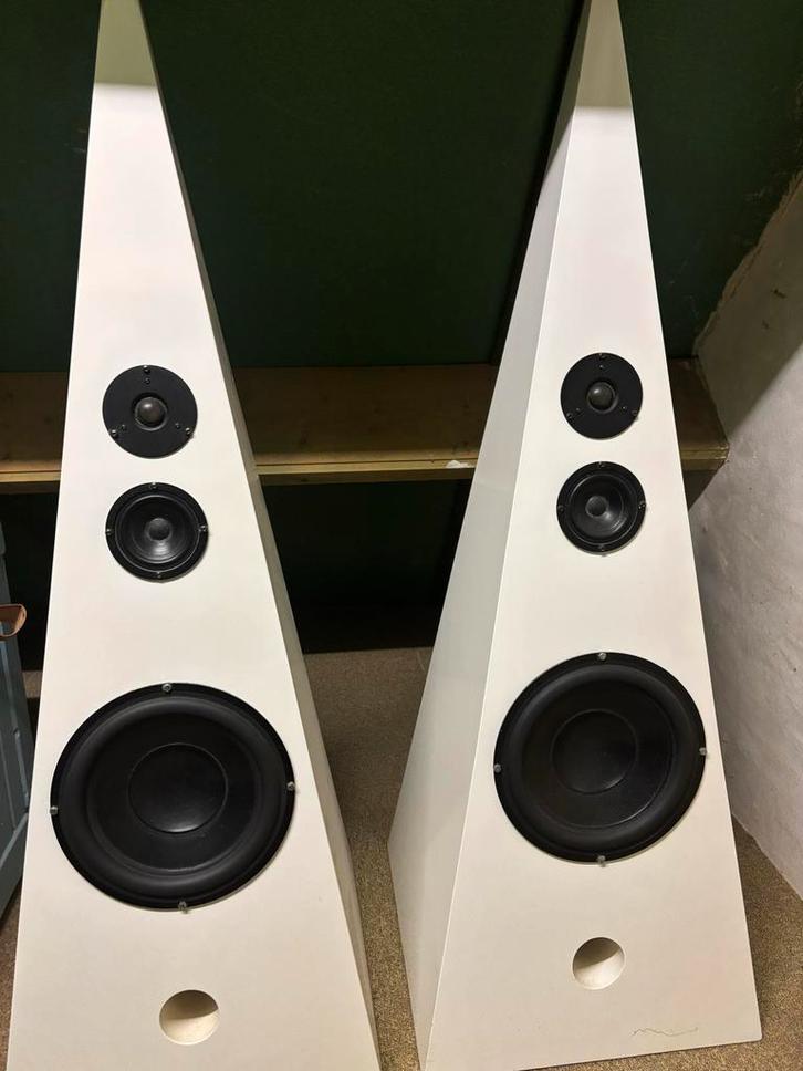 Vifa Delta Driewegspeakers - Vintage, Geupdate!, Audio, Tv en Foto, Luidsprekers, Zo goed als nieuw, Front, Rear of Stereo speakers