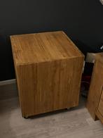 Houten kastje op wieltjes, Huis en Inrichting, Ophalen, Minder dan 50 cm, 1 of 2 laden, Teakhout