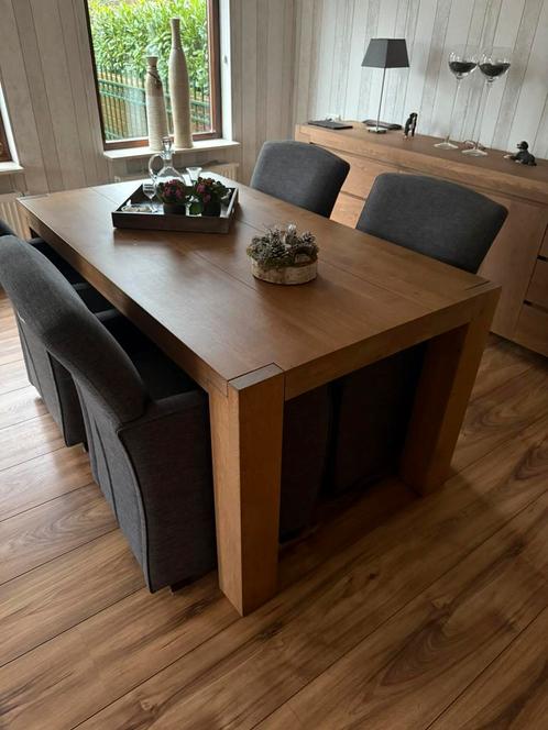 Eettafel Gestoomd Eiken, Huis en Inrichting, Tafels | Eettafels, Zo goed als nieuw, 50 tot 100 cm, 150 tot 200 cm, Vijf personen of meer