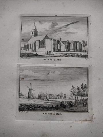 103/104 Katwijk op Zee en op Rijn Kopergravure 18e Eeuw dl 3 beschikbaar voor biedingen
