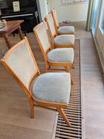 Vier vintage eetkamerstoelen, Huis en Inrichting, Stoelen, Ophalen, Gebruikt, Bruin, Vier