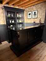Zwarte hoekbar bar set man cave cafe toog luifelbar barren, Ophalen of Verzenden, Gebruikt