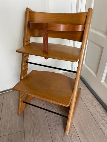 Stokke Tripp Trapp oud model met leertje en beugel naturel beschikbaar voor biedingen