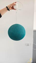 Plafondlamp katoenen bol turquoise, Ophalen