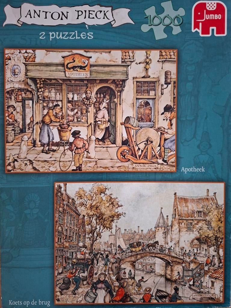 Twee Anton Pieck Puzzels - 2x 1000 stukjes (Jumbo), Ophalen of Verzenden, 500 t/m 1500 stukjes, Gebruikt, Legpuzzel