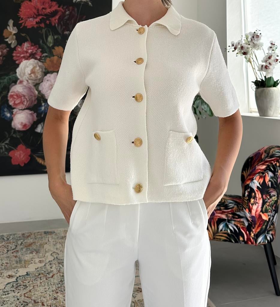 Mooi wit vestje met gouden knopen Zara maat S, Kleding | Dames, Ophalen of Verzenden, Nieuw, Maat 36 (S), Wit