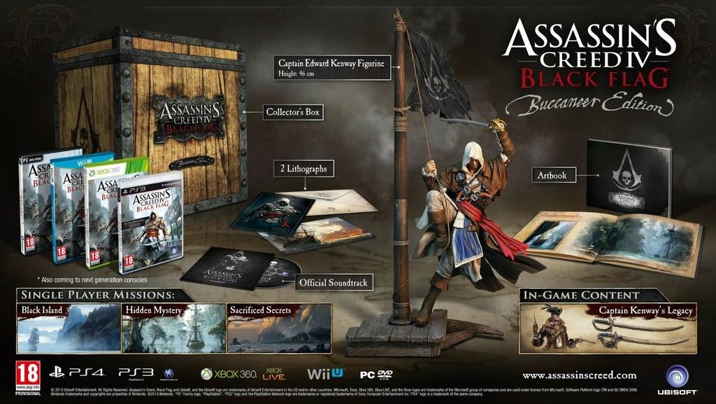 Assassin's Creed Black Flag buccaneer Edition PS4, Avontuur en Actie, Online, Vanaf 18 jaar, 1 speler