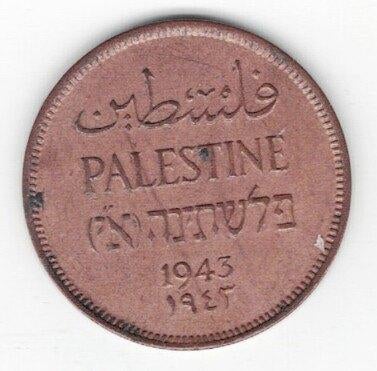 26-787 Palestina 1 mil 1943, Ophalen of Verzenden, Midden-Oosten, Losse munt