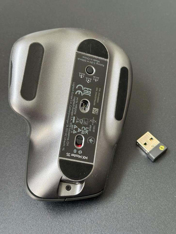 Logitech MX Master 3S Draadloze Muis - Ergonomisch, Computers en Software, Muizen, Zo goed als nieuw, Muis, Rechtshandig, Draadloos