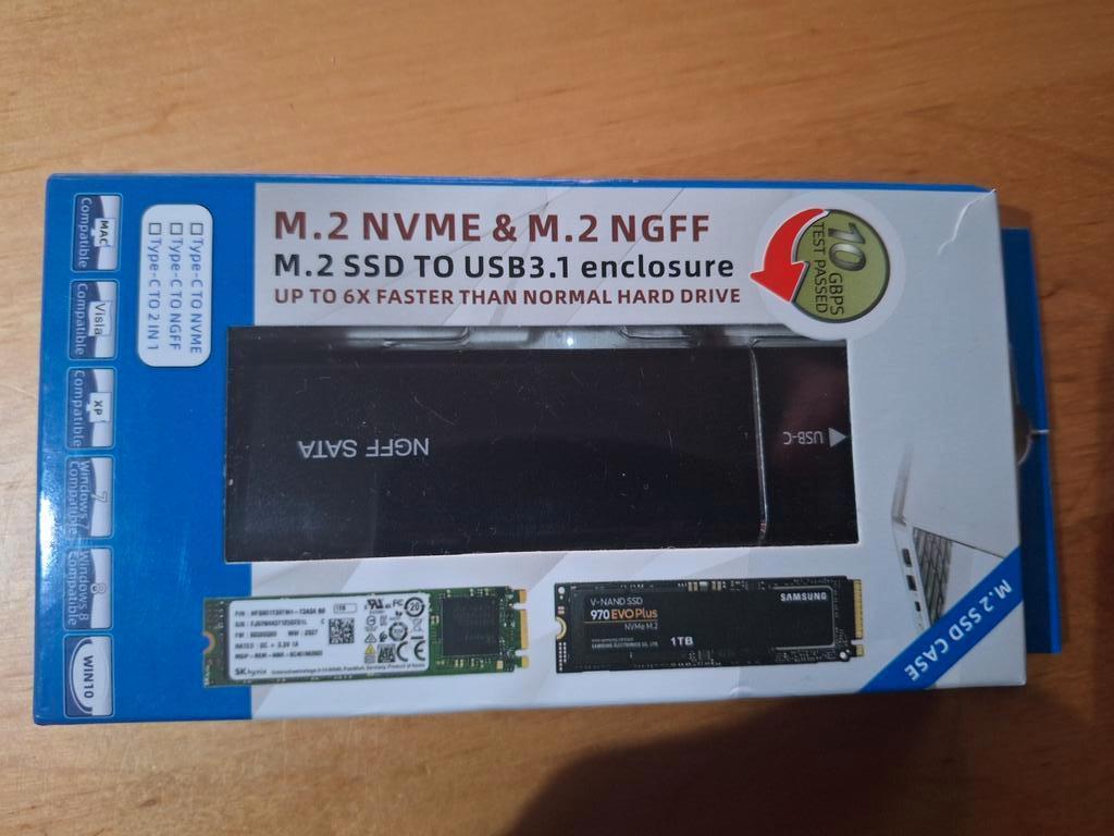M.2 NVMe & NGFF SSD naar USB 3.1 Behuizing - Externe Case, Computers en Software, Harde schijven, SSD, Nieuw, Ophalen of Verzenden