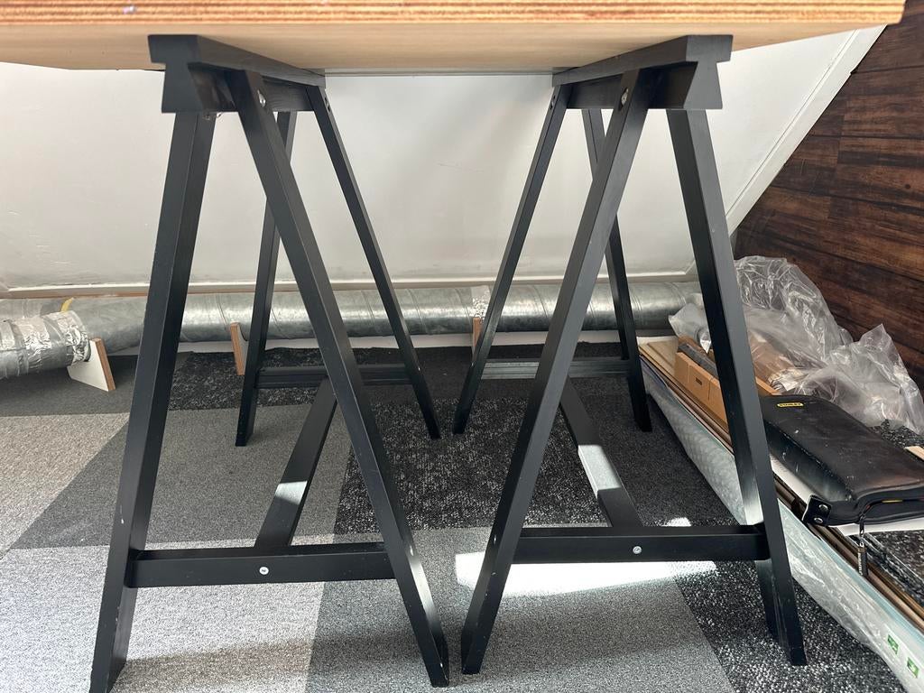 Zwarte schragen, 2 stuks IKEA Oddvald, Ophalen, Tafelpoot, Gebruikt, 50 tot 100 cm