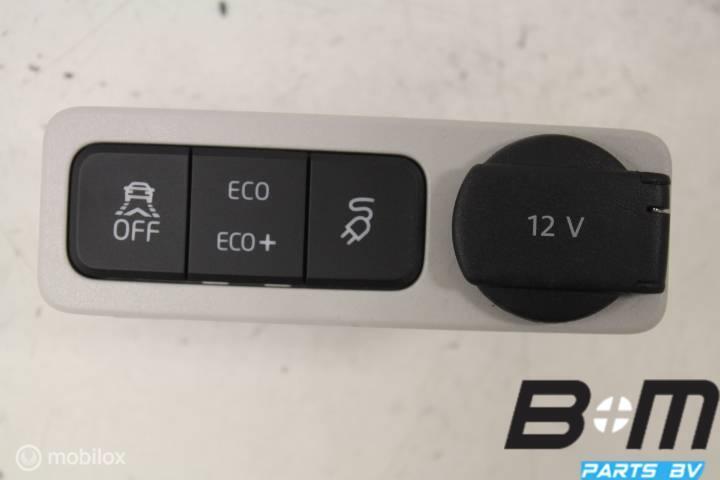Schakelaar middenconsole +12V aansluiting VW E-Up! 12E953508, Gebruikt