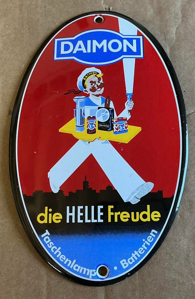 Emaille deurpostje DAIMON batterijen, Ophalen of Verzenden