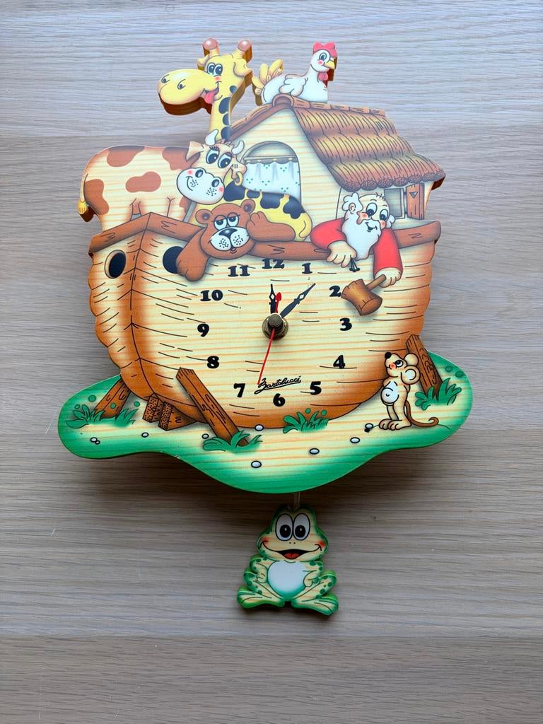 Bartolucci Muurklok Ark van Noach met klepel, Ophalen, Zo goed als nieuw, Analoog, Wandklok