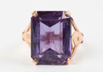 sieraden 14 karaat ring Ametist, Verzenden, Goud, Ring, Met edelsteen
