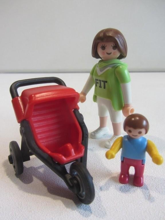 Playmobil Moeder Met Buggy  kinderwagen met kindje, Ophalen of Verzenden, Gebruikt, Los playmobil
