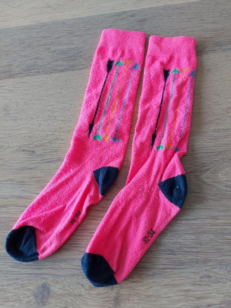 Lange / hoge roze sokken - maat 31 - 34, Ophalen of Verzenden, Gebruikt, Jongen of Meisje, Sokken