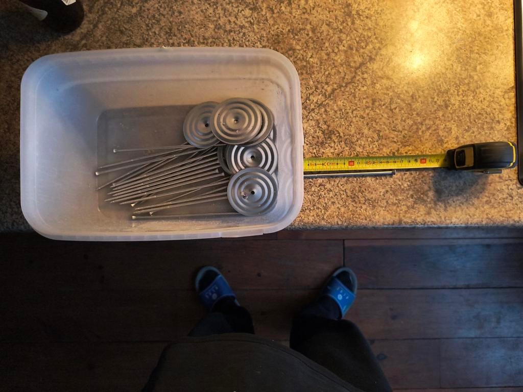 Dakschroeven & drukverdeelplaten 4,8x160mm (22 stuks), Doe-het-zelf en Verbouw, IJzerwaren en Bevestigingsmiddelen, Ophalen of Verzenden