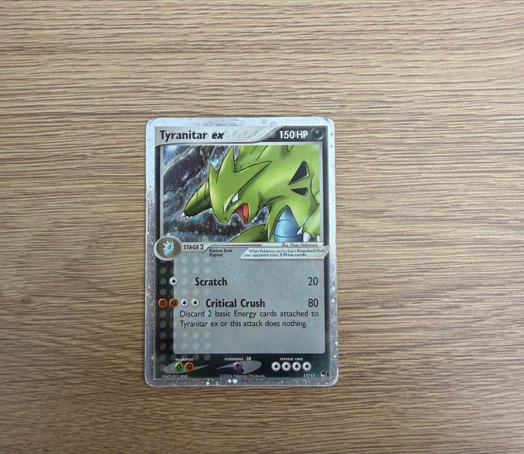 Tyranitar ex Pokémon kaart 150 HP - Holo Rare, Ophalen of Verzenden, Gebruikt, Losse kaart, Foil
