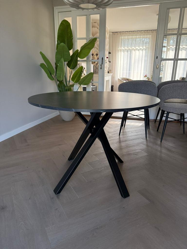 Ronde eettafel, Ophalen, Overige materialen, 100 tot 150 cm, Rond
