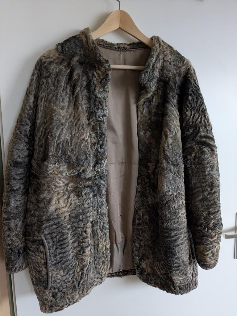 Vintage bont jasje met laag ingezette mouwen, Ophalen of Verzenden, Gedragen, Maat 38/40 (M), Bruin