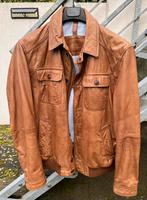 Massimo Dutti leren jack XL met lichtblauwe voering, Ophalen of Verzenden, Zo goed als nieuw, Maat 56/58 (XL), Bruin